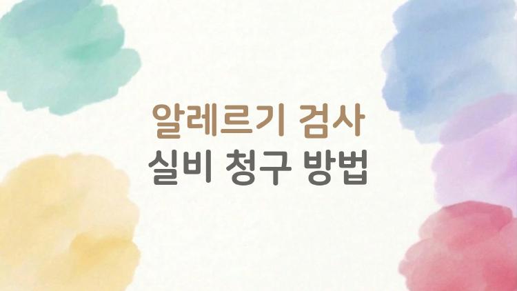 알레르기 검사 실비 청구 방법