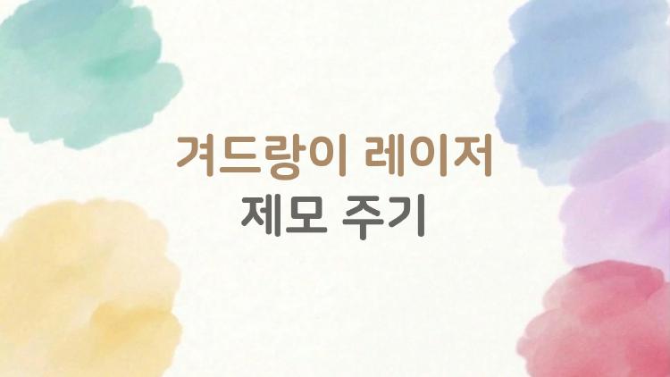 겨드랑이 레이저 제모 주기