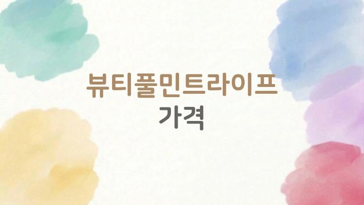 뷰티풀민트라이프 가격