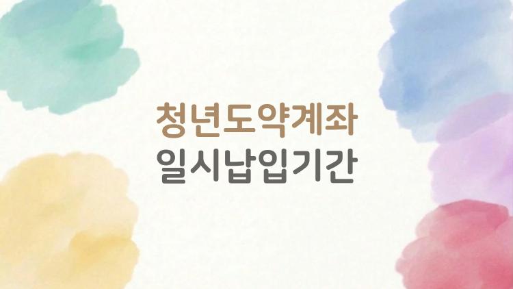 청년도약계좌 일시납입기간