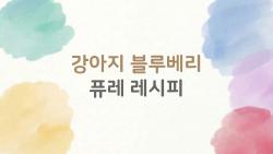 강아지 블루베리 퓨레 레시피, 혹시 이렇게까지 안전하게 줄 수 있다던가요