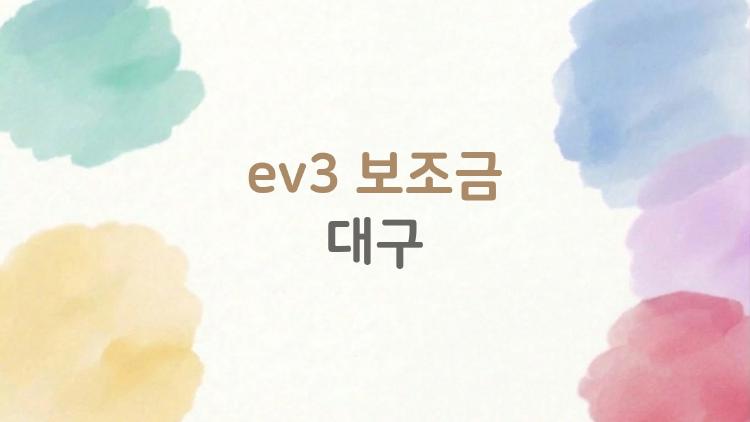 ev3 보조금 대구