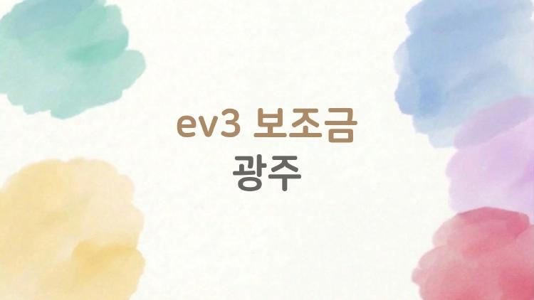ev3 보조금 광주