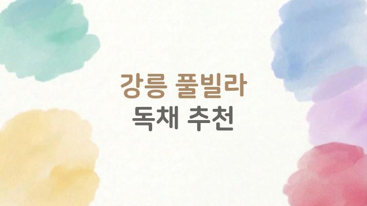 강릉 풀빌라 독채 추천