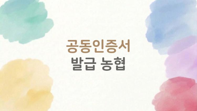 공동인증서 발급 농협