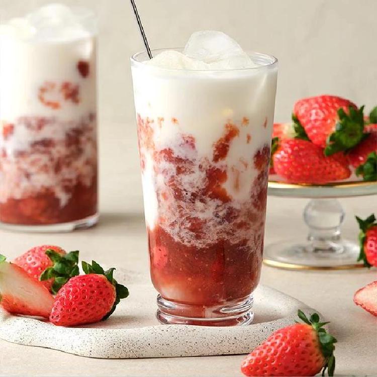 딸기라떼 레시피, 카페 줄 설 이유가 이거였어?