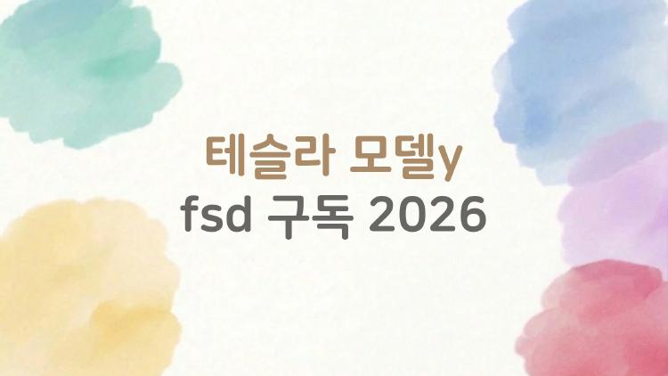 테슬라 모델y fsd 구독 2026