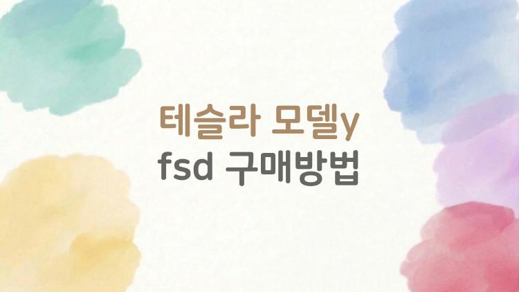 테슬라 모델y fsd 구매방법