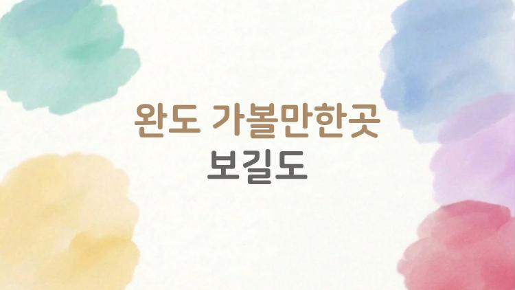 완도 가볼만한곳 보길도