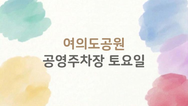 여의도공원 공영주차장 토요일