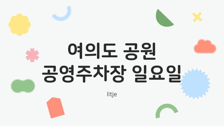 여의도 공원 공영주차장 일요일